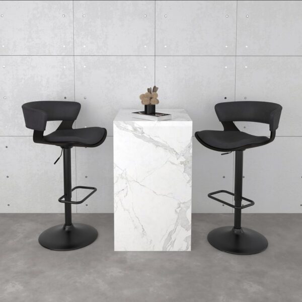 Alternative view of Rover Adjustable Air Lift Stool in Charcoal and Black