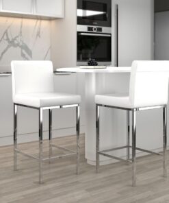 Alternative view of Porto 26" Counter Stool, Set of 2 in White and Chrome