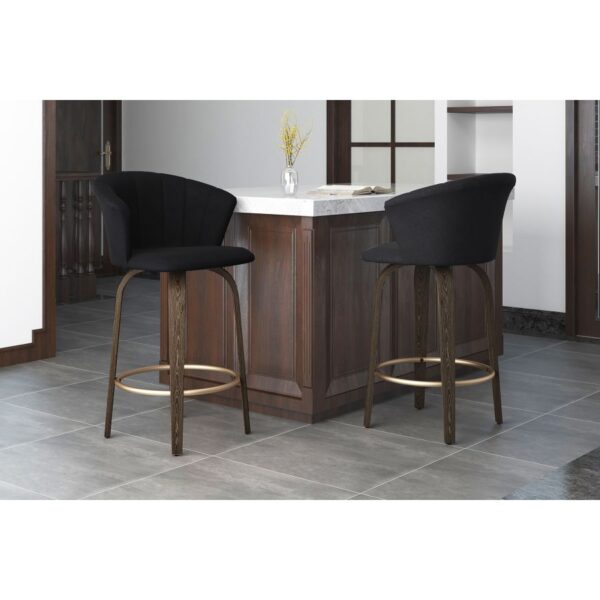 Alternative view of Tula 26" Counter Stool in Black and Washed Oak