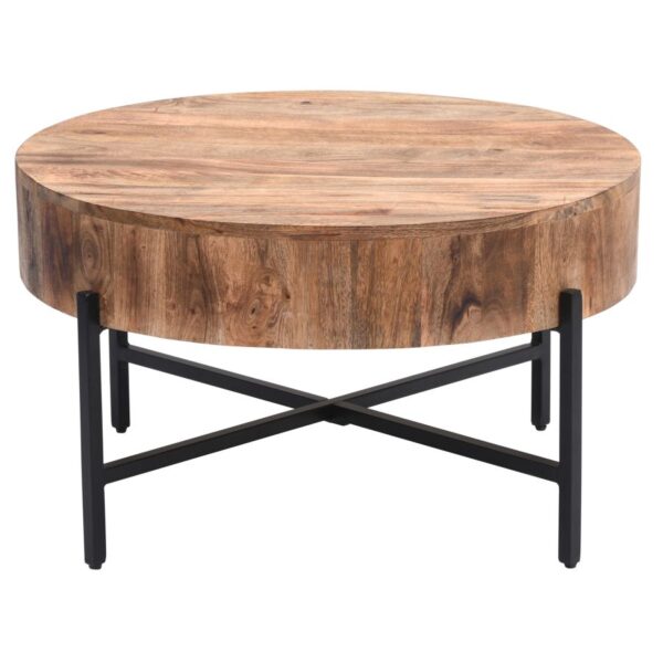 Alternative view of Blox Round Coffee Table In Natural And Black