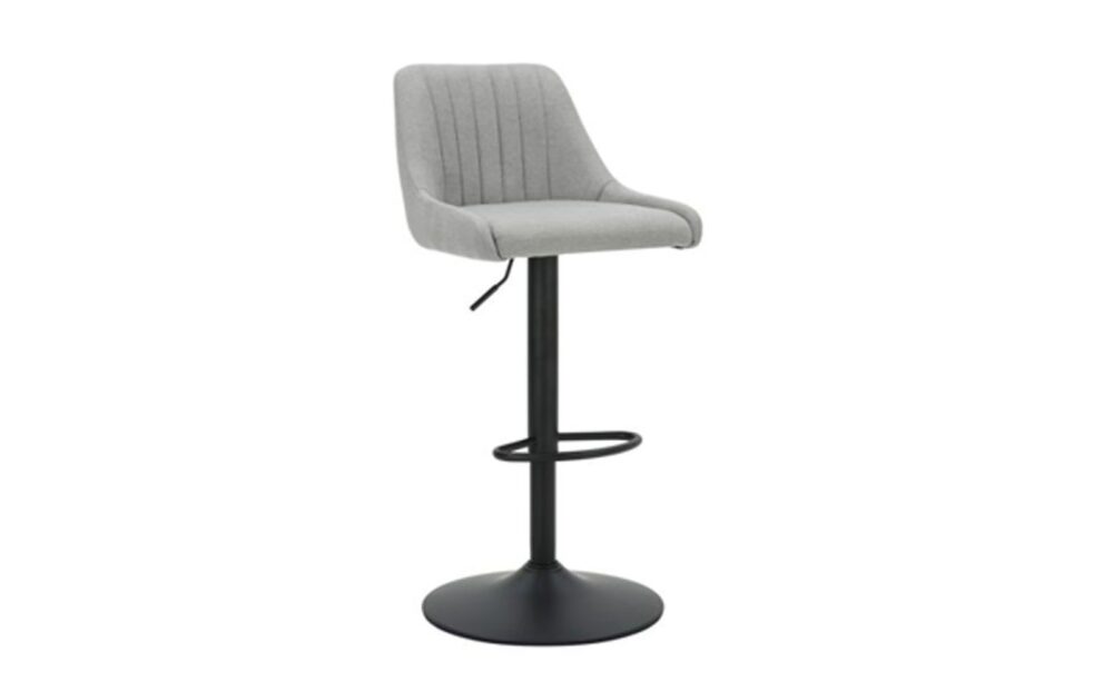 Kron Adjustable Height Air-Lift Swivel Stool, Set of 2, in Grey Fabric