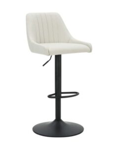 Kron Adjustable Height Air-Lift Swivel Stool, Set of 2, in Beige Fabric