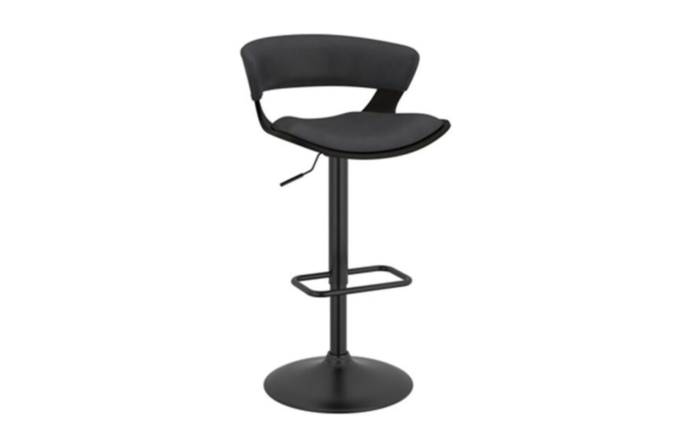 Rover Adjustable Air Lift Stool in Charcoal and Black