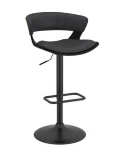 Rover Adjustable Air Lift Stool in Charcoal and Black