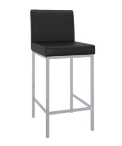 Porto 26" Counter Stool, Set of 2 in Black and Chrome