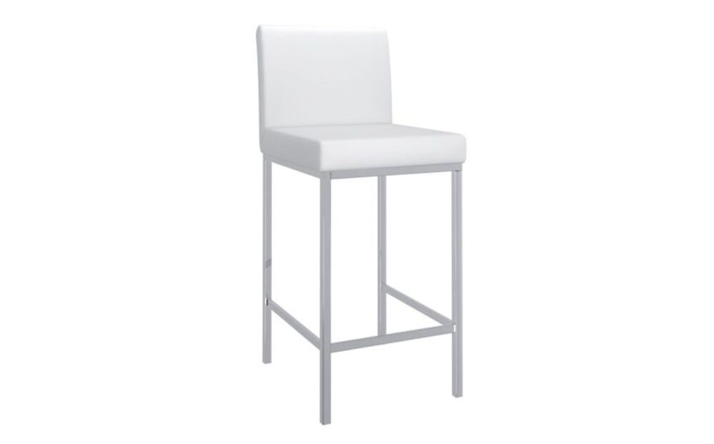 Porto 26" Counter Stool, Set of 2 in White and Chrome