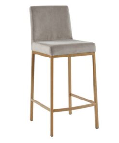 Diego 26 Inch Counter Stool, Set of 2 in Grey and Aged Gold Leg
