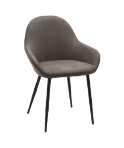 DINING CHAIR SET OF 2 VINTAGE BROWN