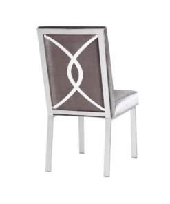 Alternative view of Emiliano Dining Chair Gy-Dc-8121 E.Grey Velvet With Silver Frame