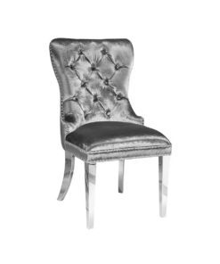 Alternative view of Euphoria Dining Chair Gy-1029ss E-Charcoal Velvet W/ Steel Legs