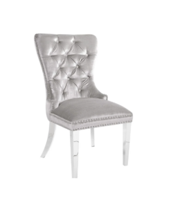 Alternative view of Euphoria Dining Chair Gy-1029ss E-Grey Velvet W/ Steel Legs