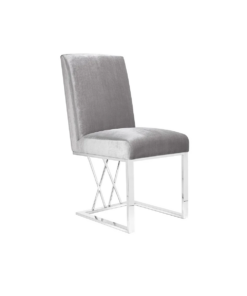 Martini Dining Chair Gy-Dc-8101 E-Grey Velvet Stainless Steel Frame