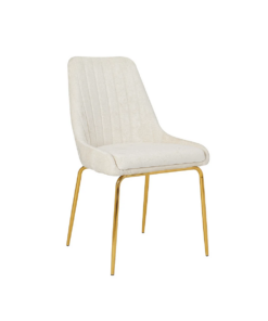MOIRA CHAIR GY-1977 morgan ivory fabric GOLD POLISHED LEG
