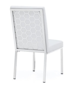 Alternative view of RILEY CHAIR GY-DC-8576 White PU Polished steel frame