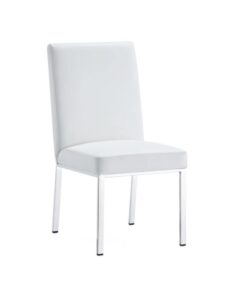 RILEY CHAIR GY-DC-8576 White PU Polished steel frame