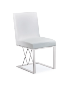 Martini Dining Chair Gy-Dc-8101 White Aspen Stainless Steel Frame,
