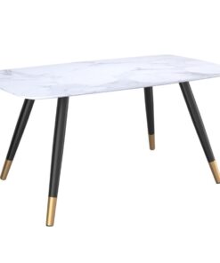 Emery Rectangular Dining Table In White And Black
