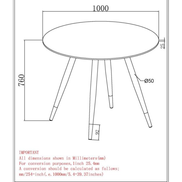 Alternative view of Emery Round Dining Table In White And Black