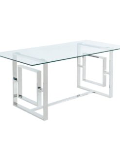 Eros Rectangular Dining Table In Silver