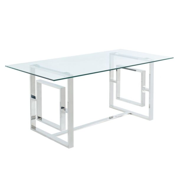 Eros Rectangular Dining Table In Silver