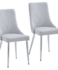 Alternative view of Devo Side Chair, Set of 2 in Light Grey and Chrome