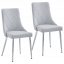 Alternative view of Devo Side Chair, Set of 2 in Light Grey and Chrome