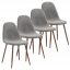Alternative view of Lyna Side Chair, Set of 4 in Grey and Walnut