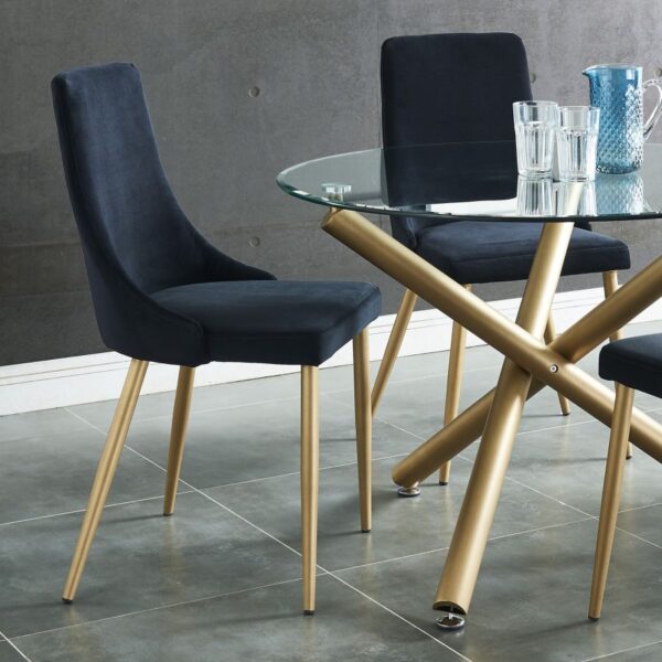 Alternative view of Carmilla Side Chair, Set Of 2 In Black And Aged Gold