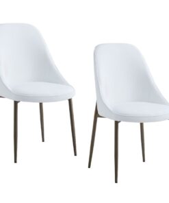Alternative view of Cleo Side Chair, Set Of 2, In White And Aged Gold