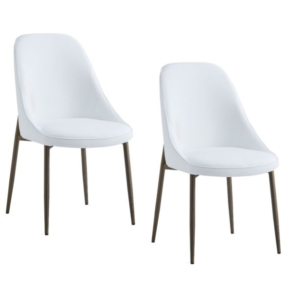 Alternative view of Cleo Side Chair, Set Of 2, In White And Aged Gold