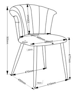 Alternative view of Orchid Side Chair, Set Of 2 In Grey And Chrome