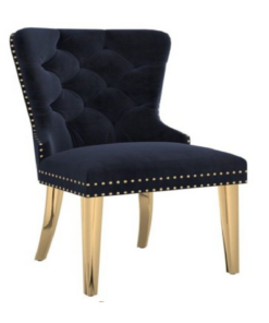 Mizal Side Chair, Set of 2 in Black and Gold