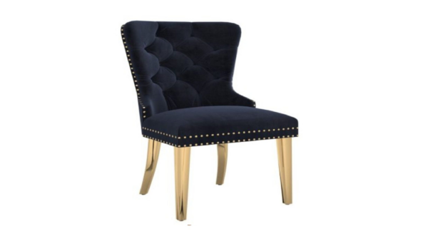 Mizal Side Chair, Set of 2 in Black and Gold
