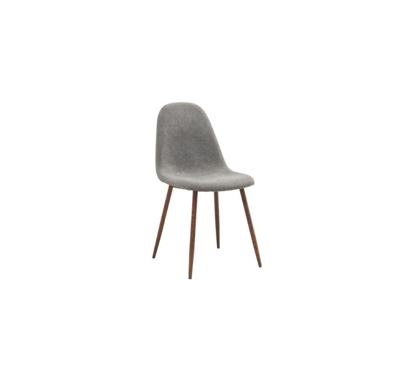 Lyna Side Chair, Set of 4 in Grey and Walnut