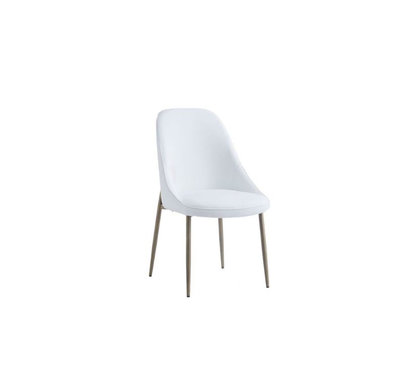 Cleo Side Chair, Set Of 2, In White And Aged Gold