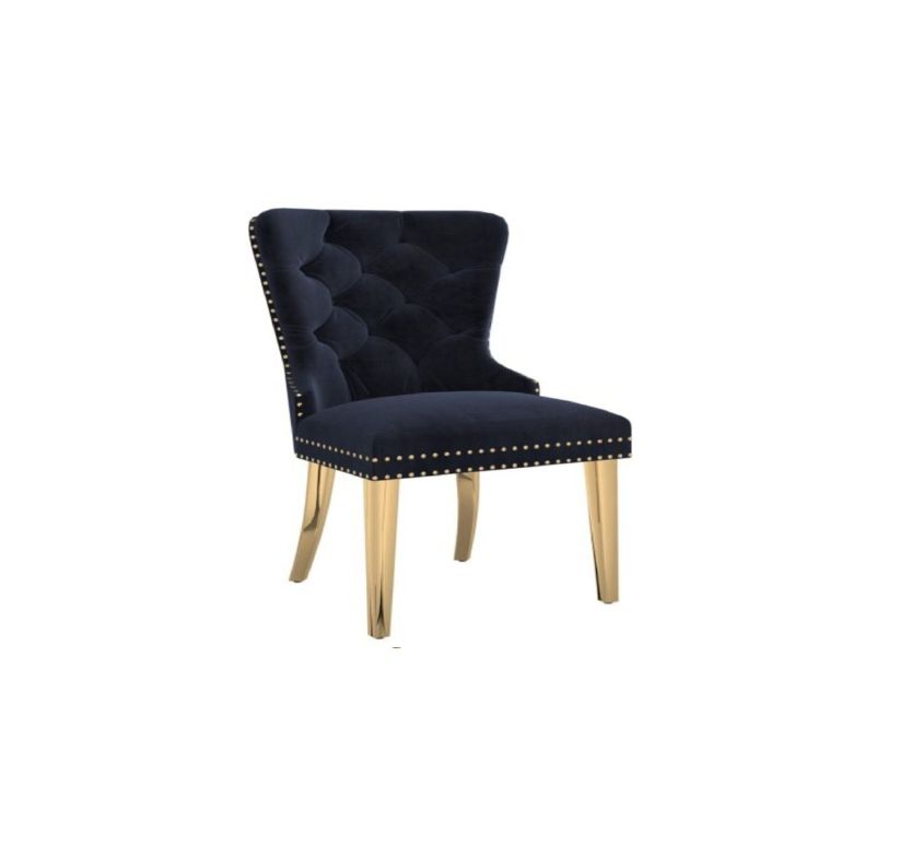Emly  Side Chair, Set of 2 in Black and Gold