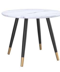 Emery Round Dining Table In White And Black