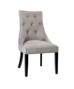 Rimzy Dining Chair Tufted Elizabeth Platinum W/ Silver Hobnail