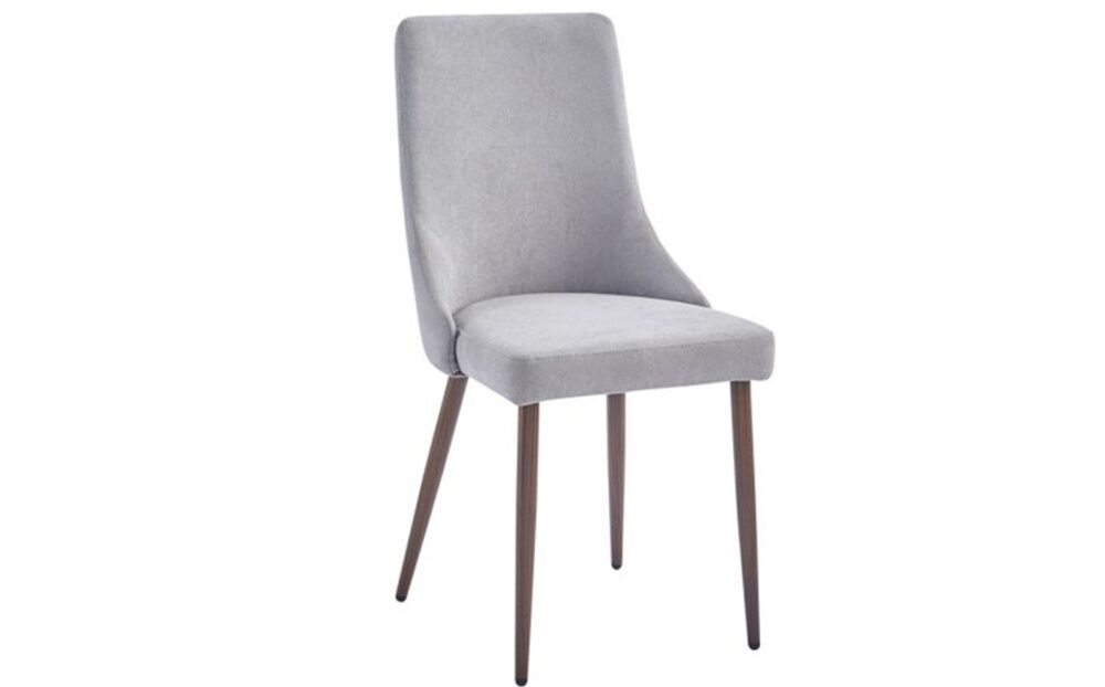 Cora Fabric Side Chair, Set Of 2 In Grey And Walnut