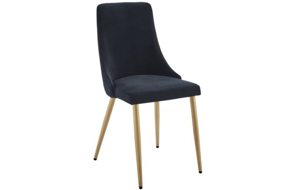 Carmilla Side Chair, Set Of 2 In Black And Aged Gold