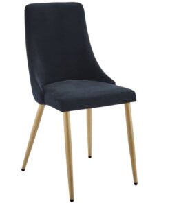 Carmilla Side Chair, Set Of 2 In Black And Aged Gold