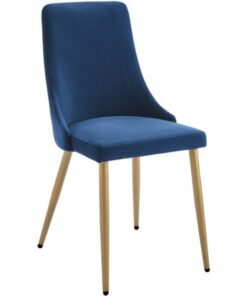 Carmilla Side Chair, Set Of 2 In Blue And Aged Gold