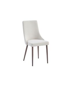 Cora Fabric Side Chair, Set Of 2 In Beige And Walnut