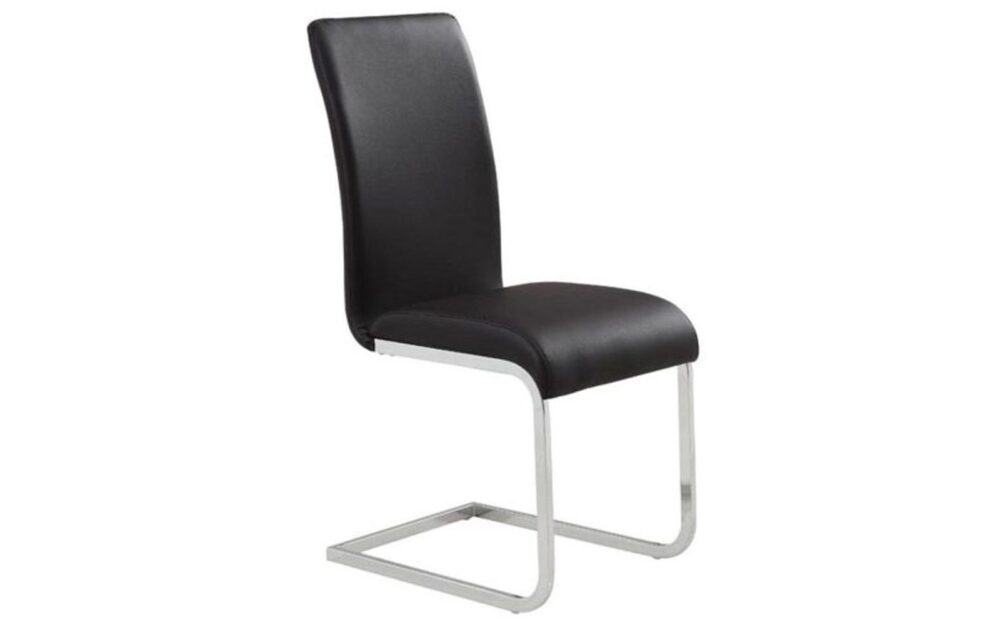 Maxim Side Chair, Set of 2 in Black and Chrome