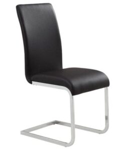 Maxim Side Chair, Set of 2 in Black and Chrome