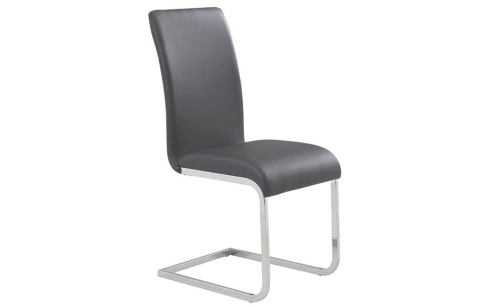 Maxim Side Chair, Set Of 2 In Grey And Chrome