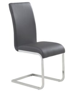 Maxim Side Chair, Set Of 2 In Grey And Chrome