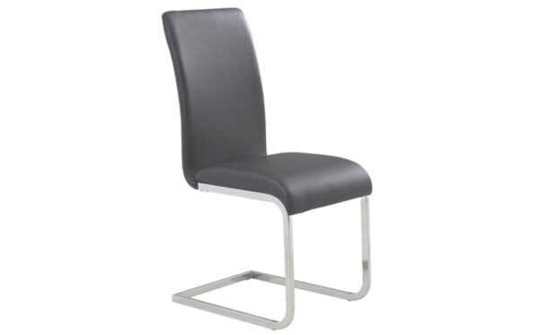 Maxim Side Chair, Set Of 2 In Grey And Chrome