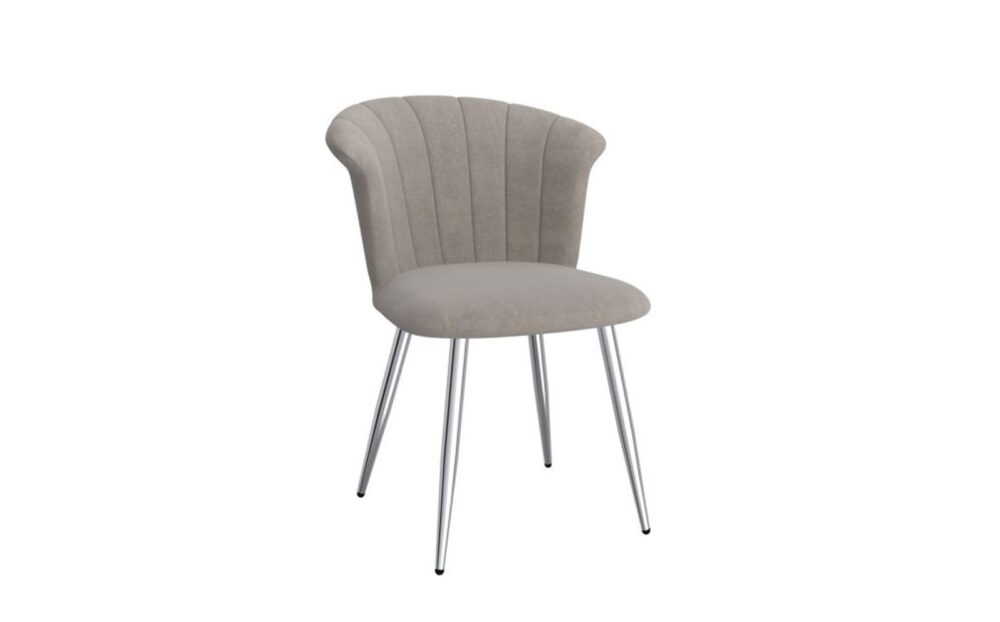 Orchid Side Chair, Set Of 2 In Grey And Chrome