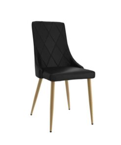 Antoine Side Chair, Set Of 2 In Black And Aged Gold
